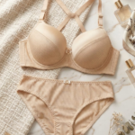 Nude Ribbed T-Shirt Bra & Matching Brief Lingerie Set