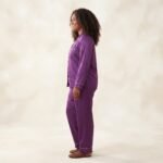 Premium Royal Purple Silk Satin Pajama Set – 2-Piece Sleepwear - Image 2